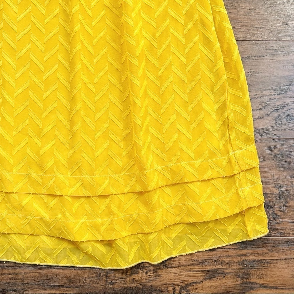 One September • Anthropologie Anwen Peasant Dress mini swing Maize gold yellow - Picture 7 of 12